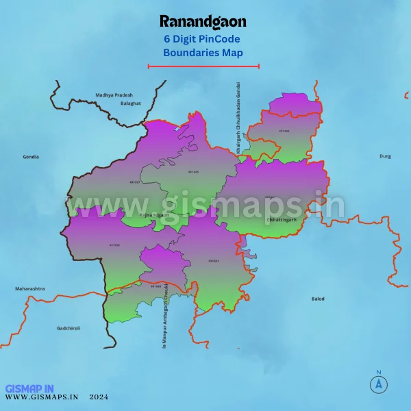 Ranandgaon Pincode Boundaries Map (Chhatisgarh)