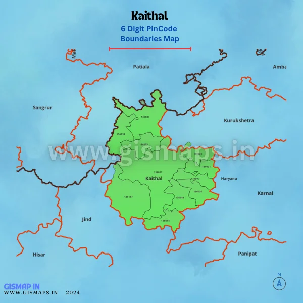 Kaithal_PincodeNoundaries_Map