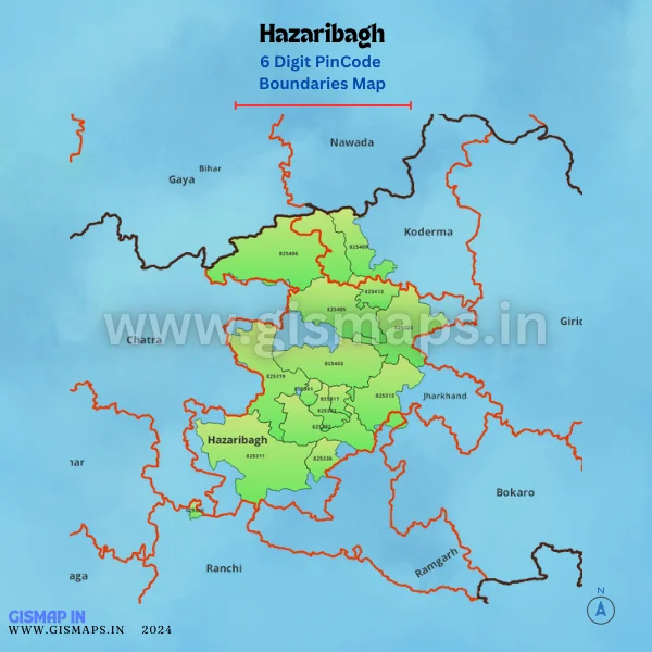 Hazaribagh_PincodeBoundaries_Map