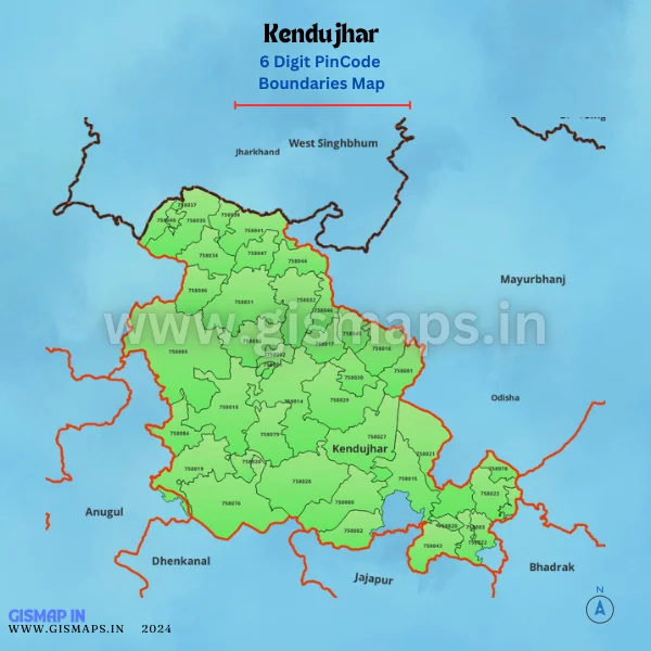 Kendujhar_Pincode_Boundaries_Map