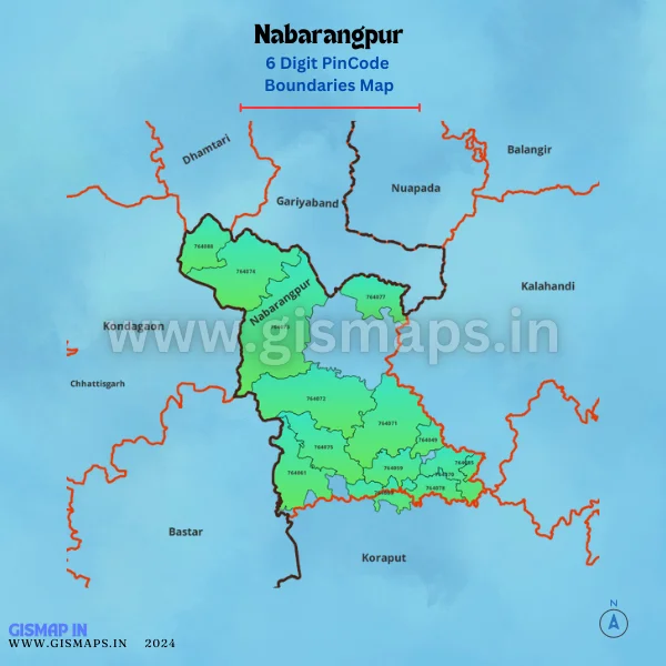 Nabarangpur Pincode Boundaries Map (Odisha)