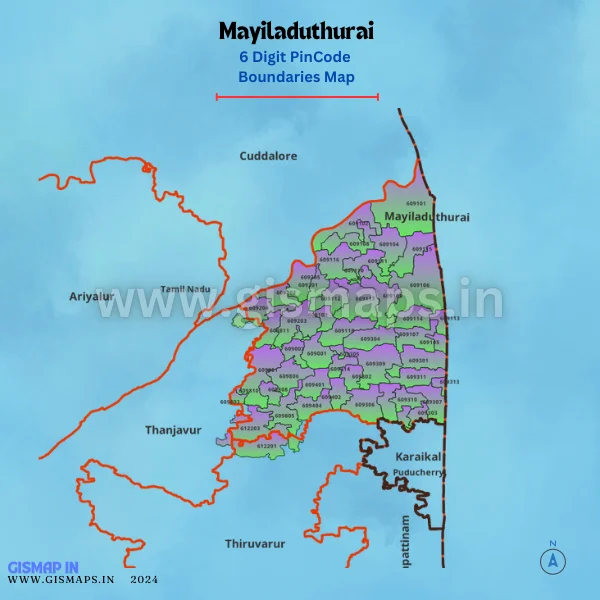 Mayiladuthurai_PincodeBoundaries_Map