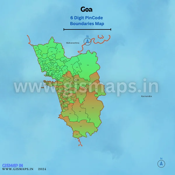 Goa 6 Digit Pincode Boundaries Map