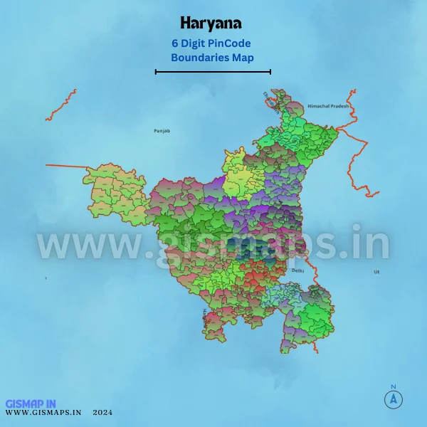 Haryana 6 Digit Pincode Boundaries Map