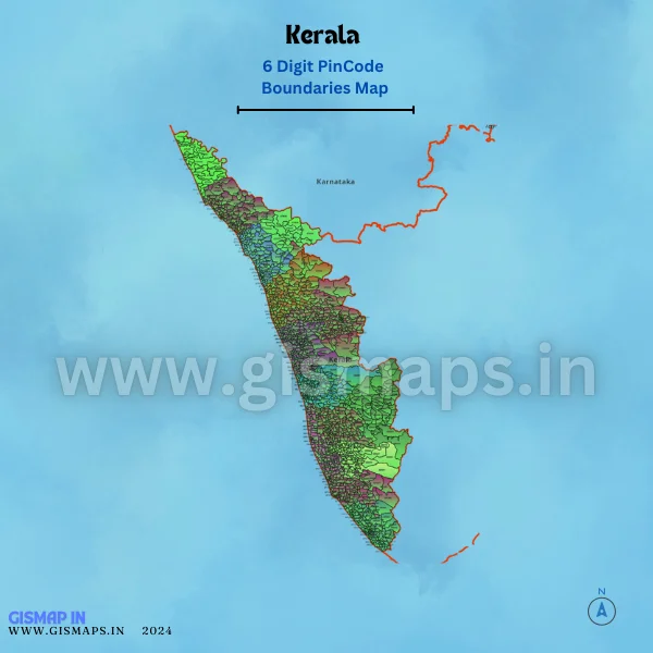 Kerala 6 Digit Pincode Boundaries Map