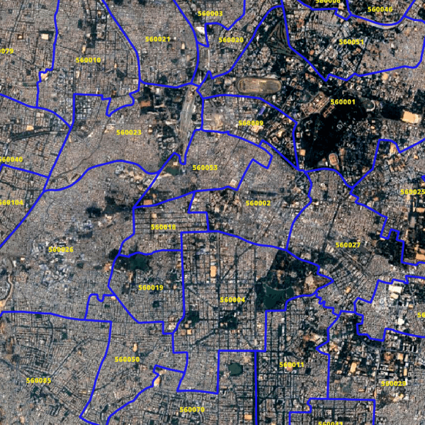 India Detail City Level 6 Digit Pin code Map Boundaries