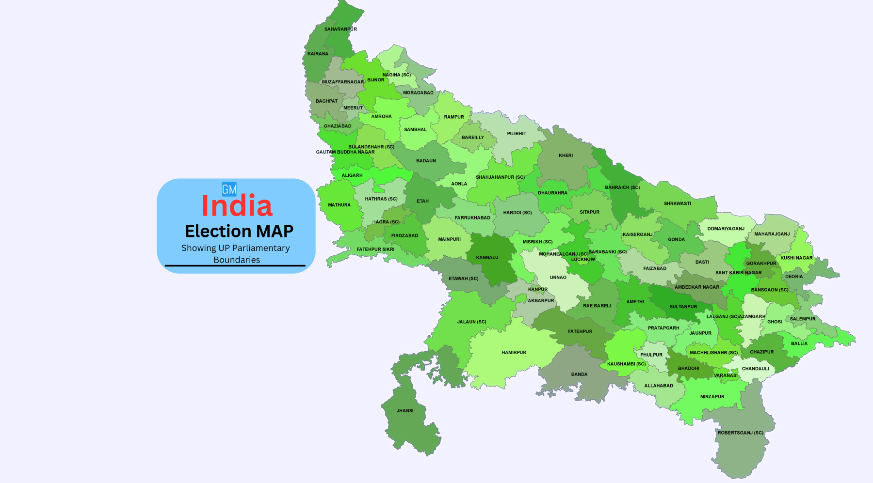 India UP Parliamentary Constituency Map GISMAP IN