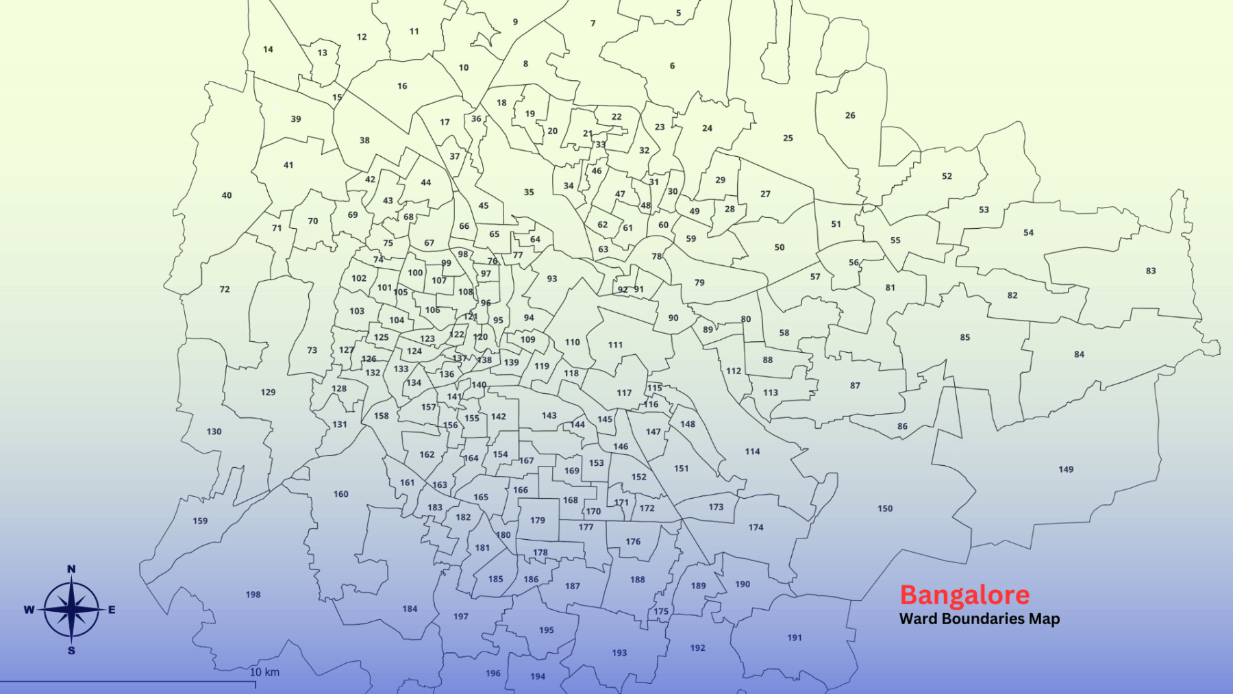 Bangalore Ward Boundaries Map GISMAP IN