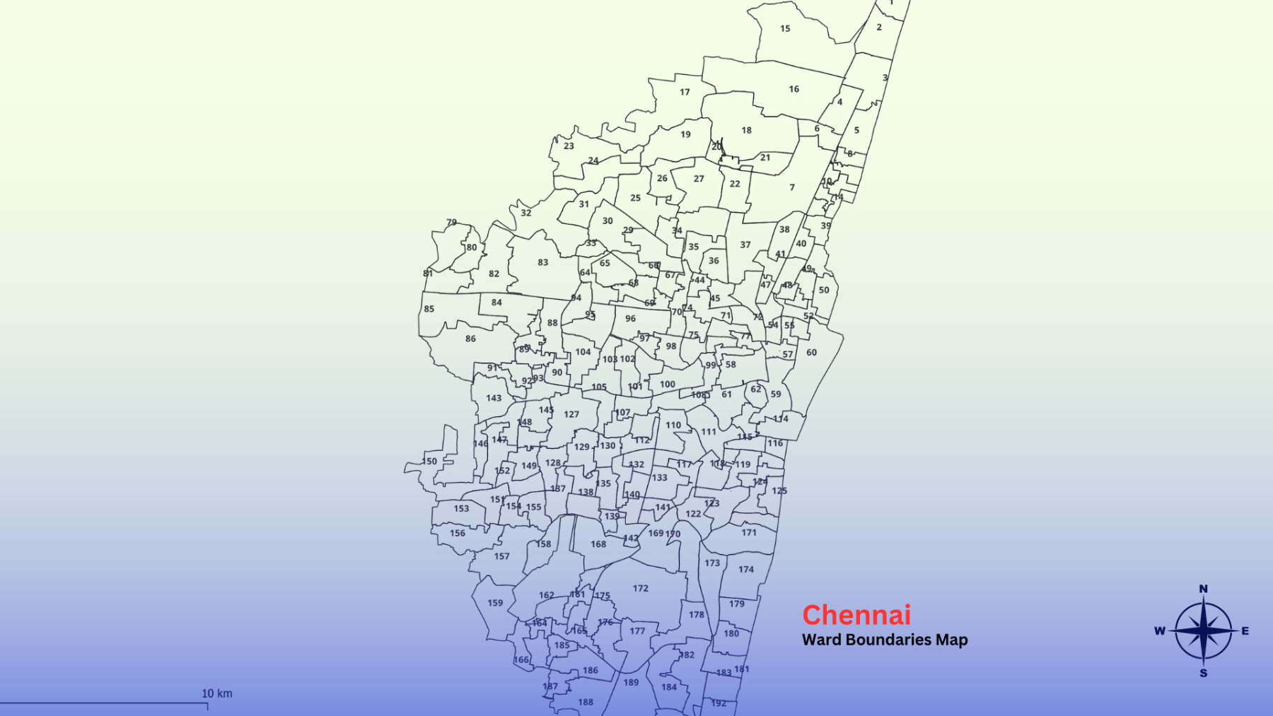 Chennai Ward Boundaries Map GISMAP IN