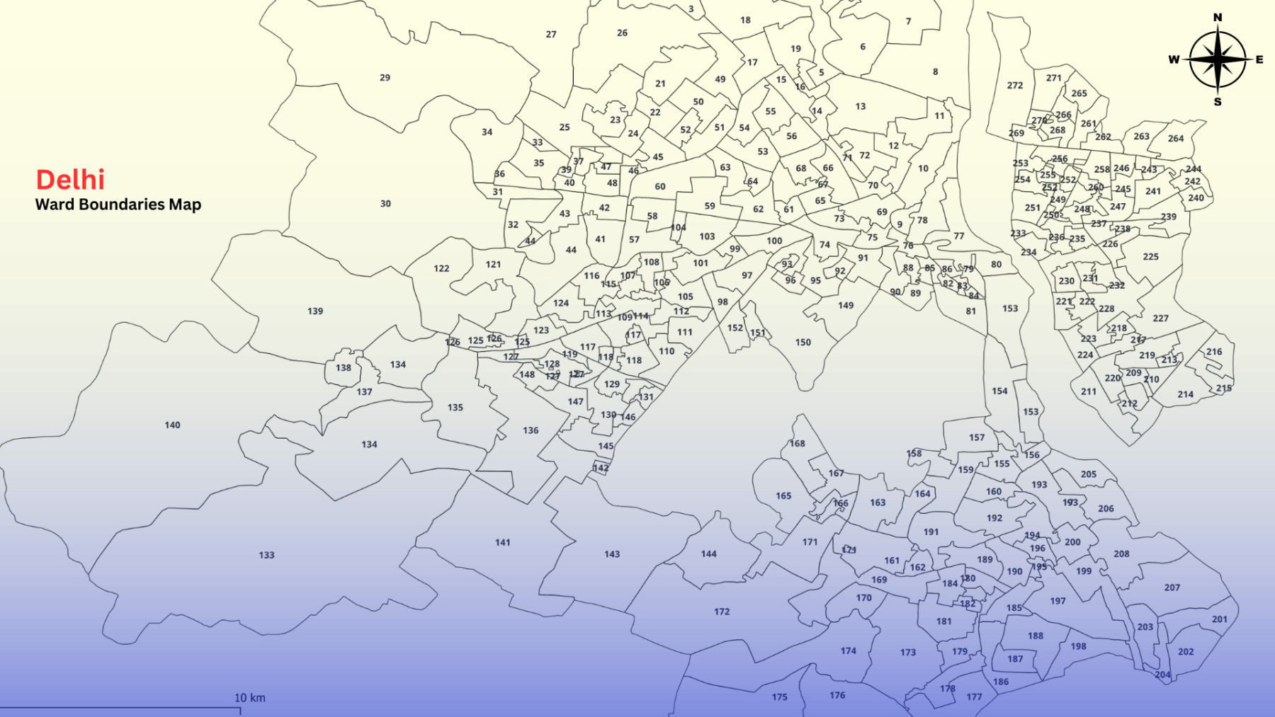 Delhi Ward Boundaries Map GISMAP IN