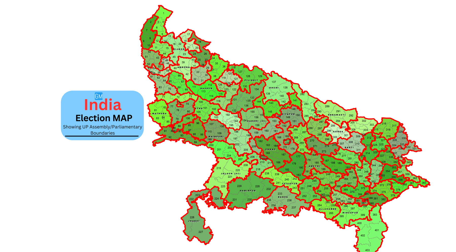 India UP Parliamentary And Assembly Constituency Map GISMAP IN