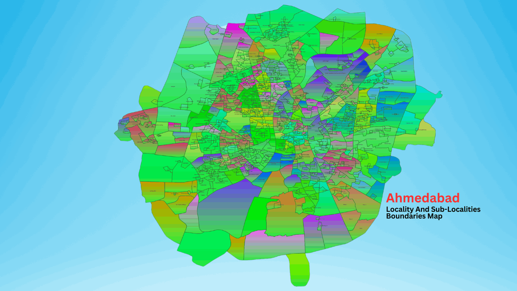 Ahmedabad Localities And Sub Localities Boundaries Map GISMAP IN