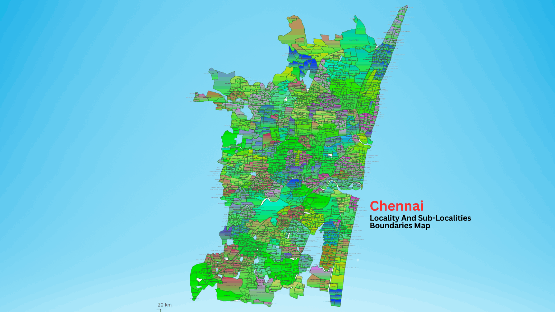 Chennai Localities And Sub Localities Boundaries Map GISMAP IN