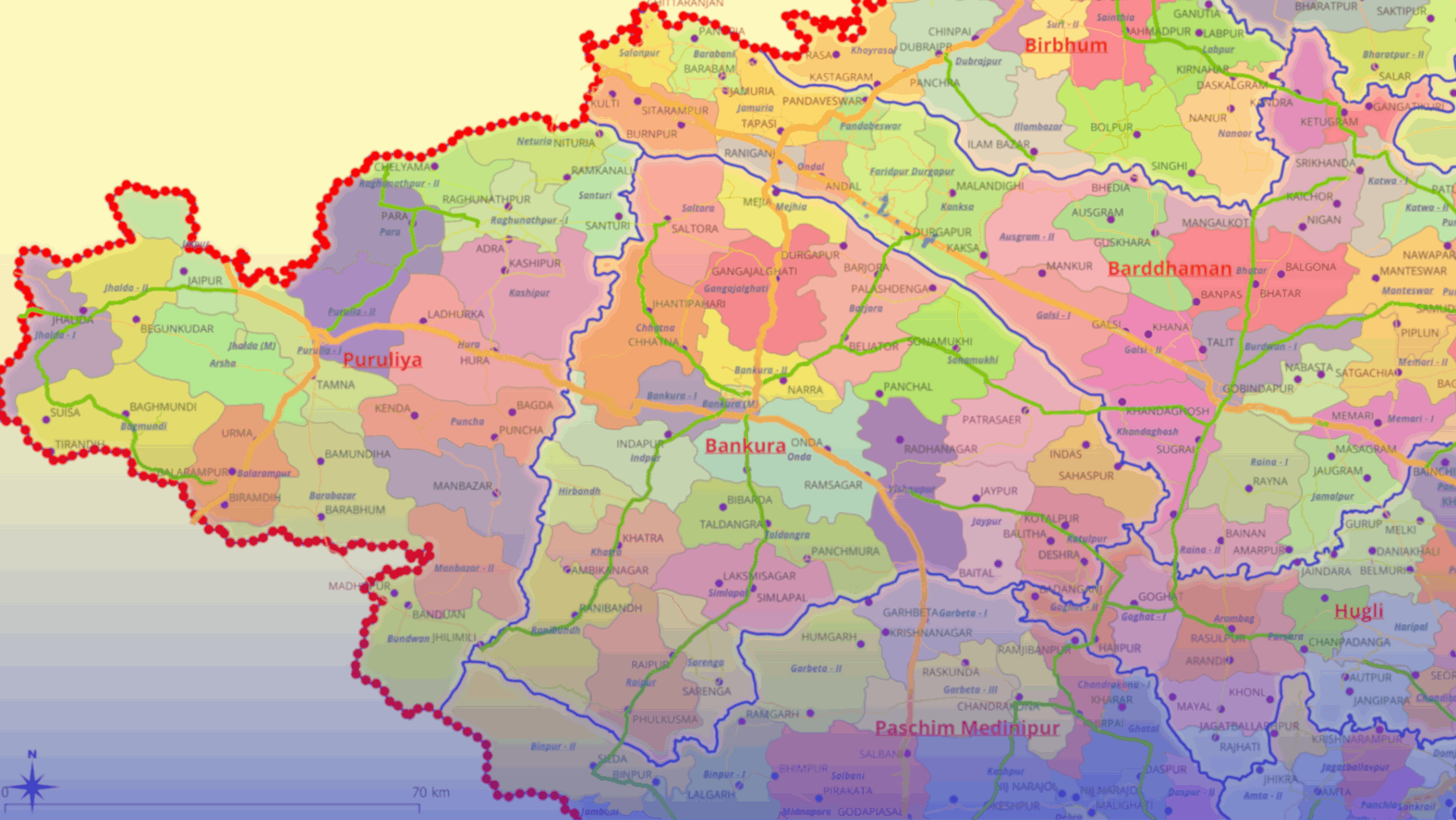 District map with tehsils