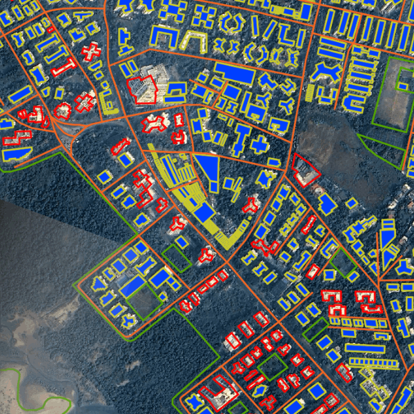 India Detailed Map Of City Building Footprints GISMAP IN