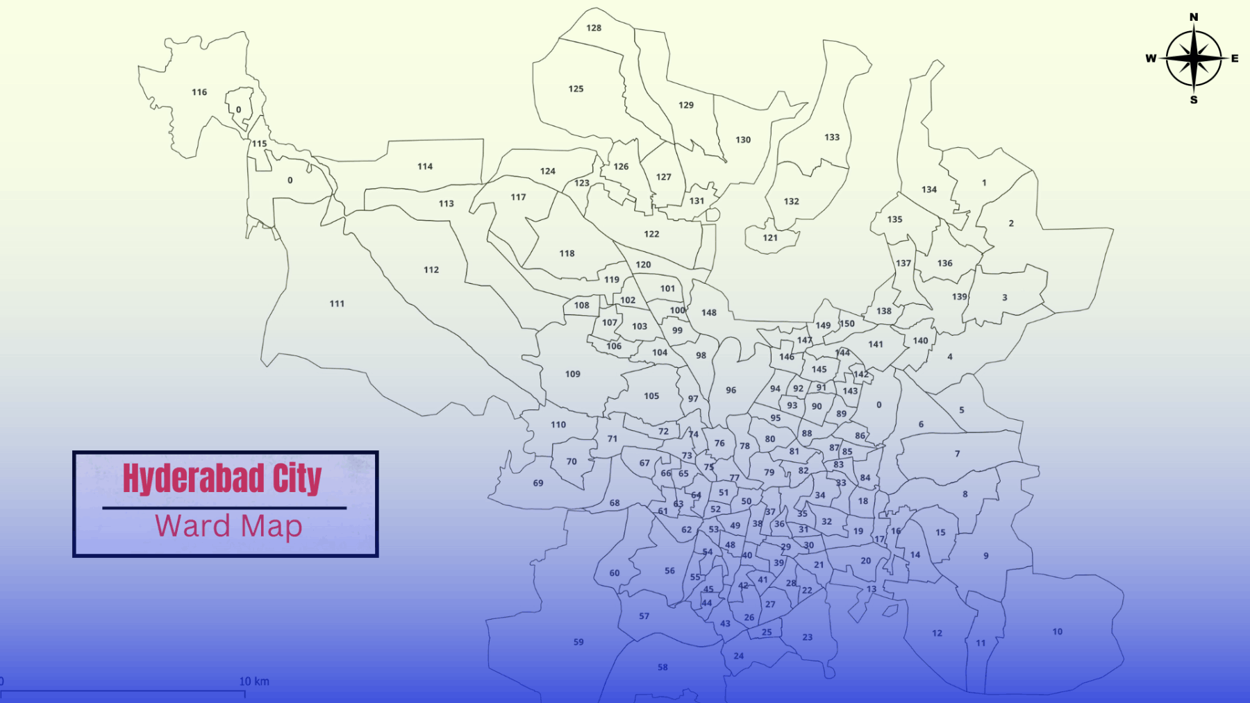 Hyderabad and secunderabad Ward Boundaries Map GISMAP IN