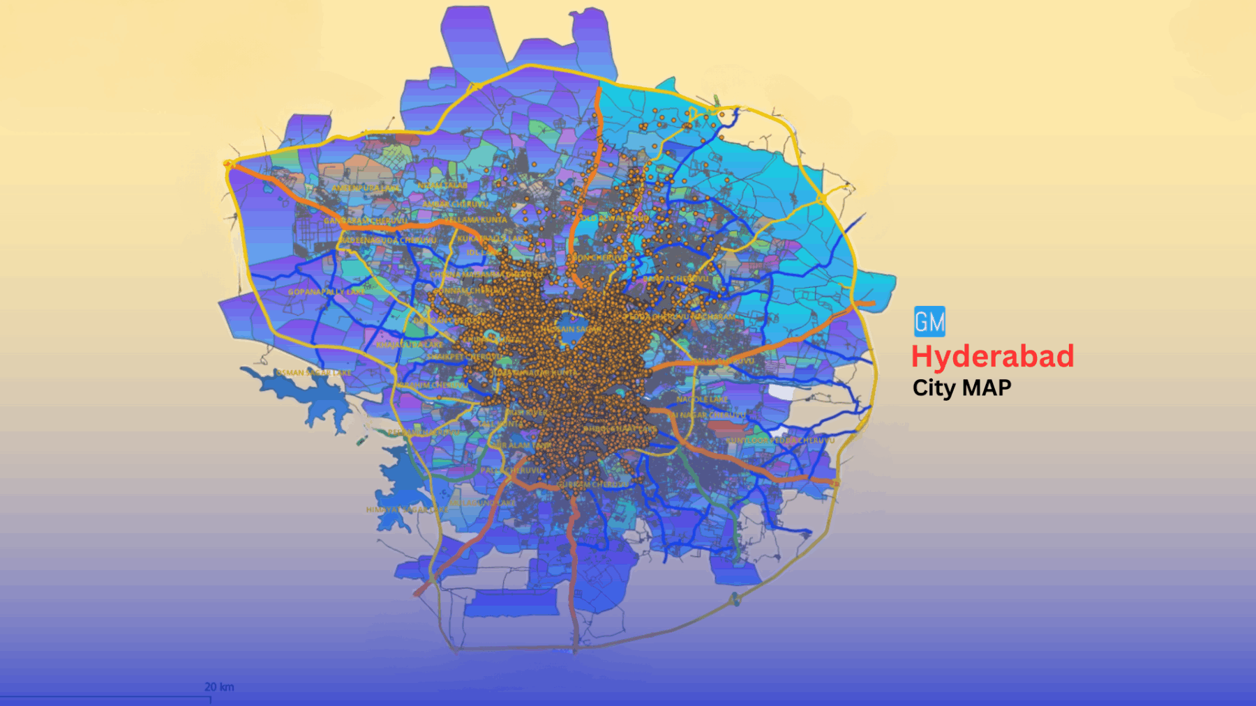 India Hyderabad & Secunderabad GIS MAP Data GISMAP IN