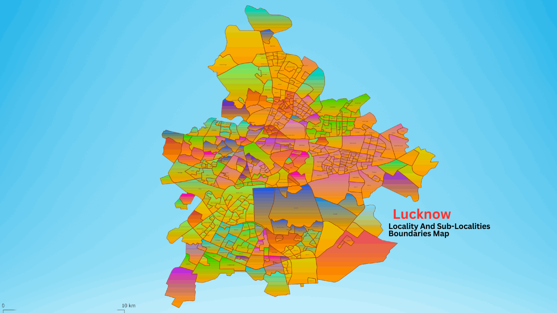 Lucknow Localities And Sub Localities Boundaries Map GISMAP IN